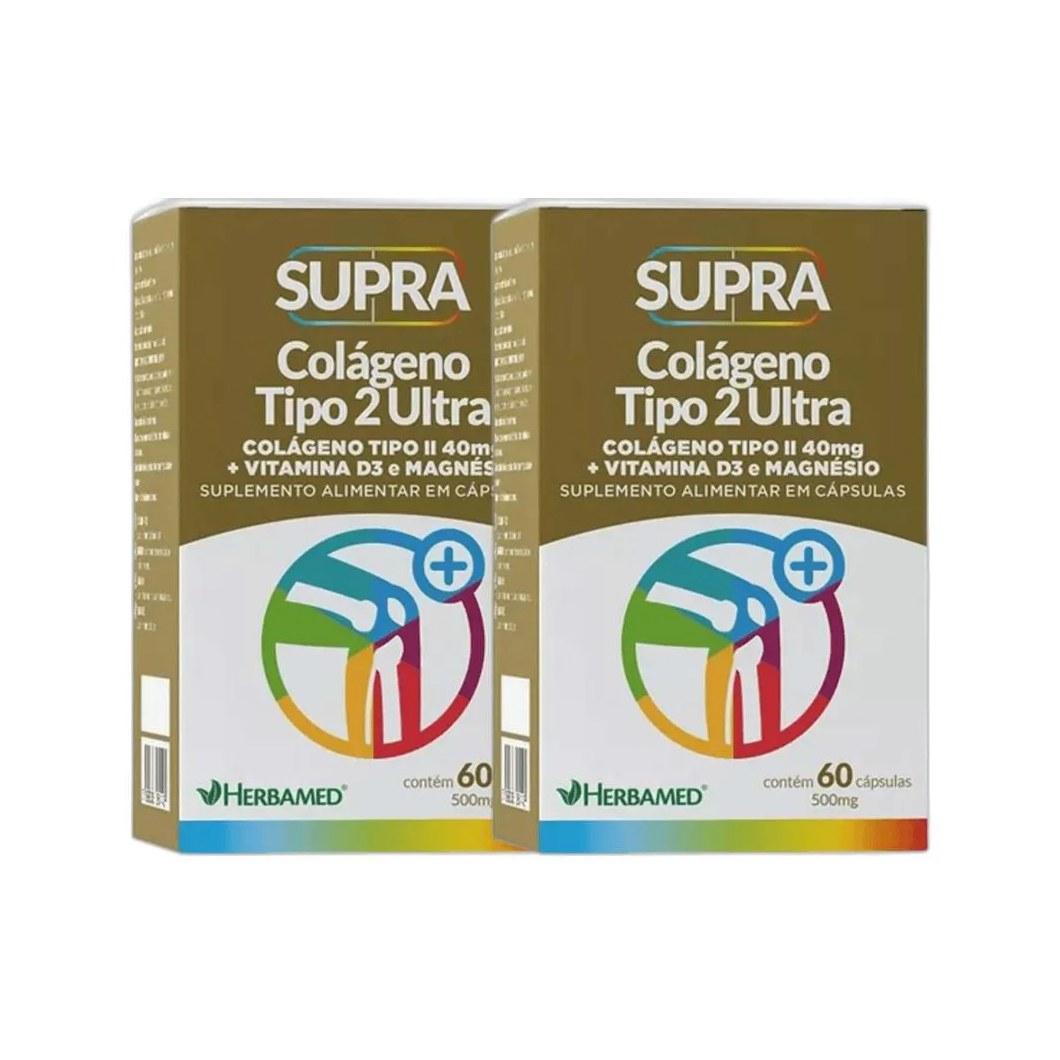 Kit 2x Vitamina Supra Colágeno Tipo Ii 40mg 60 Cps - Herbamed