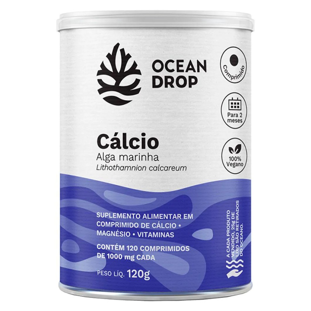 CALCIO DE ALGAS MARINHA 1000MG VEGANO (120 TABS) - OCEAN DROP