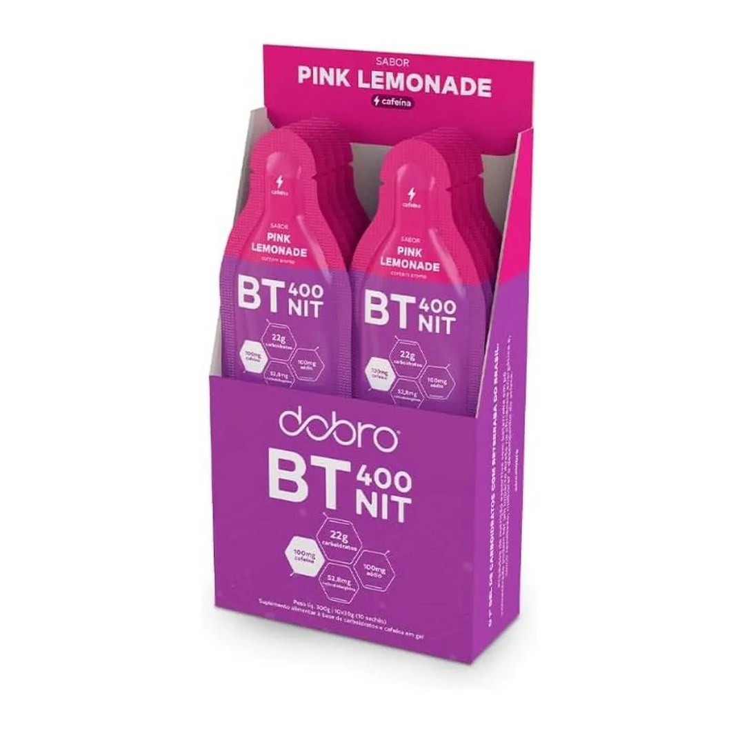 BT NITRATO GEL DOBRO PINK LEMONADE COM CAFEINA E CITRULINA (10 SACHêS) - DOBRO