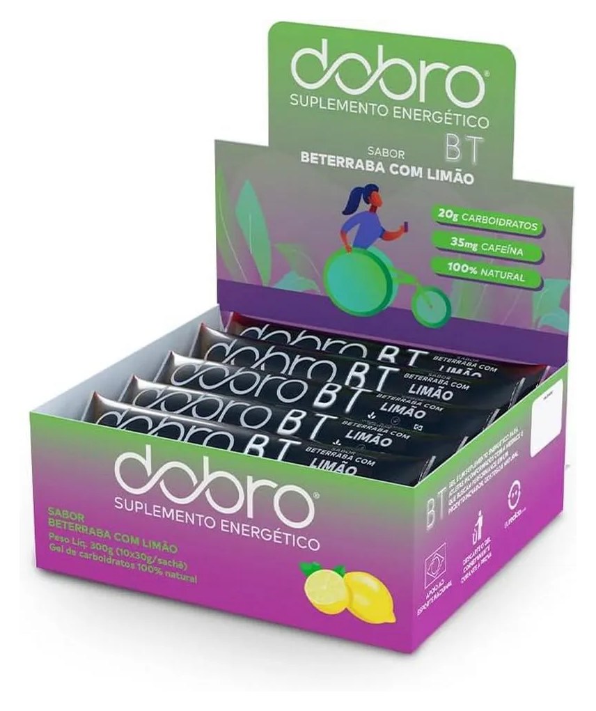 BT GEL LIMAO COM CAFEINA 30G ( 10 SACHêS ) - DOBRO