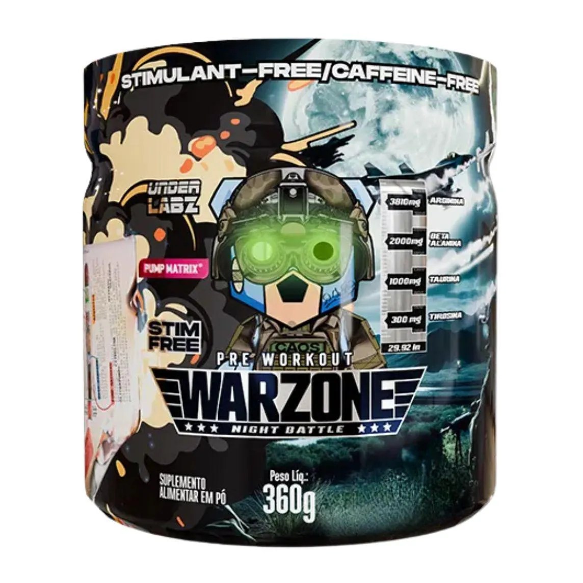 PRE TREINO WARZONE NIGTH BATTLE PURPLE HEART PUNCH SEM CAFEíNA (360G) - UNDER LABZ