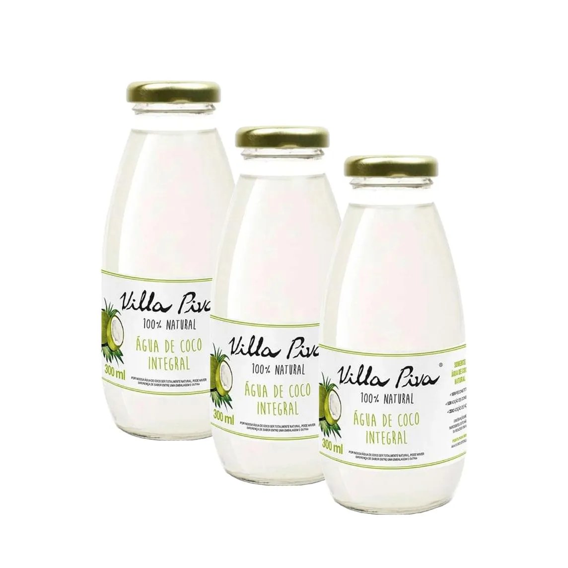 Kit 3x: Água de Coco Natural Villa Piva 300ml