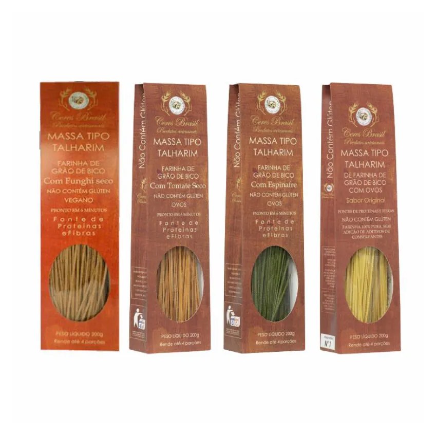 Kit 4 Talharine Grão de Bico Ceres: Tradicional, Espinafre, Tomate, Funghi
