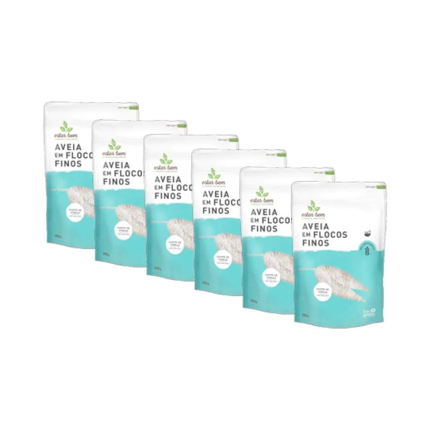 KIT 6X: AVEIA EM FLOCOS FINOS SEM GLúTEN ESTAR BEM 250G
