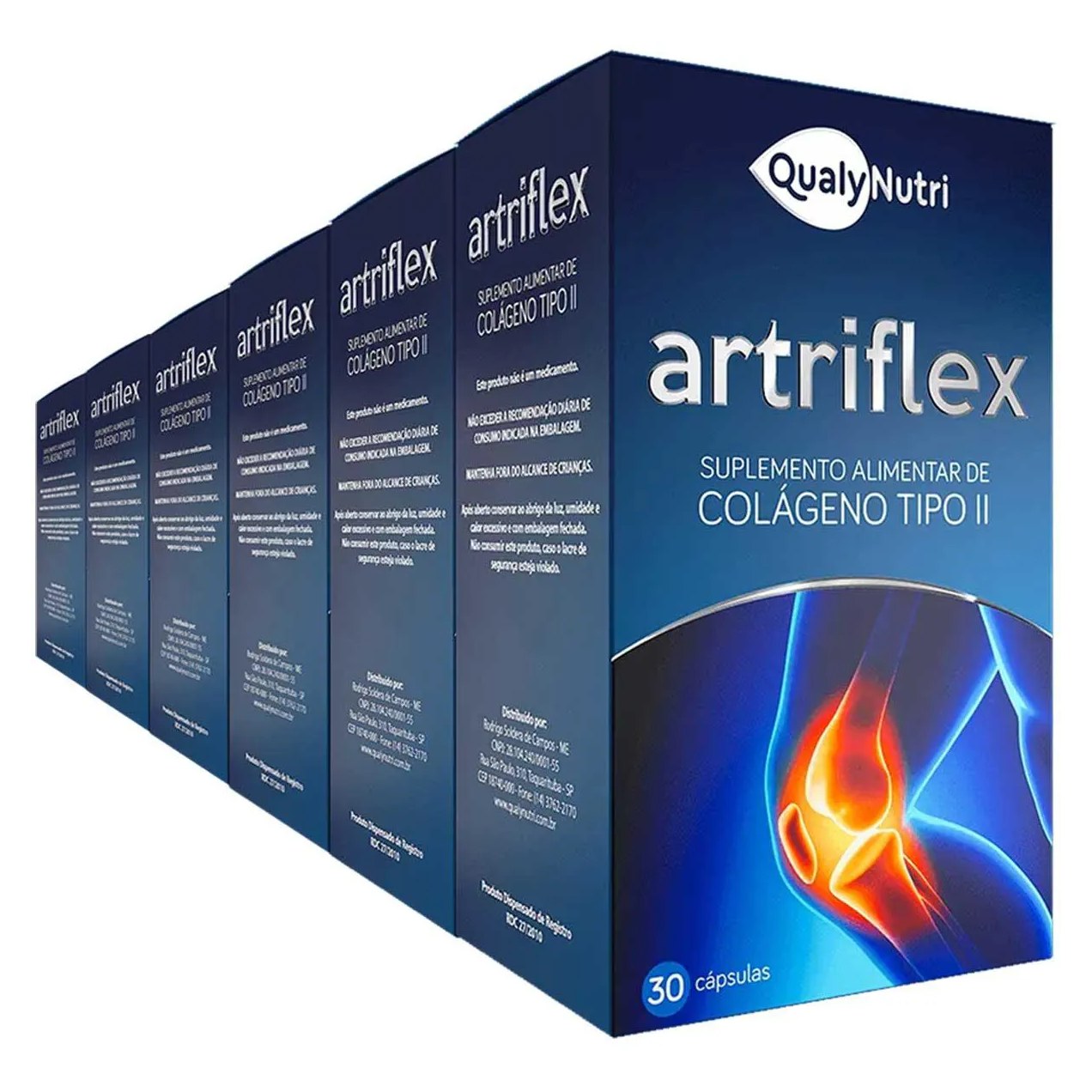 Kit 6x Artriflex Colágeno Tipo 2 40mg C/ 30 Cada Qualy Nutri