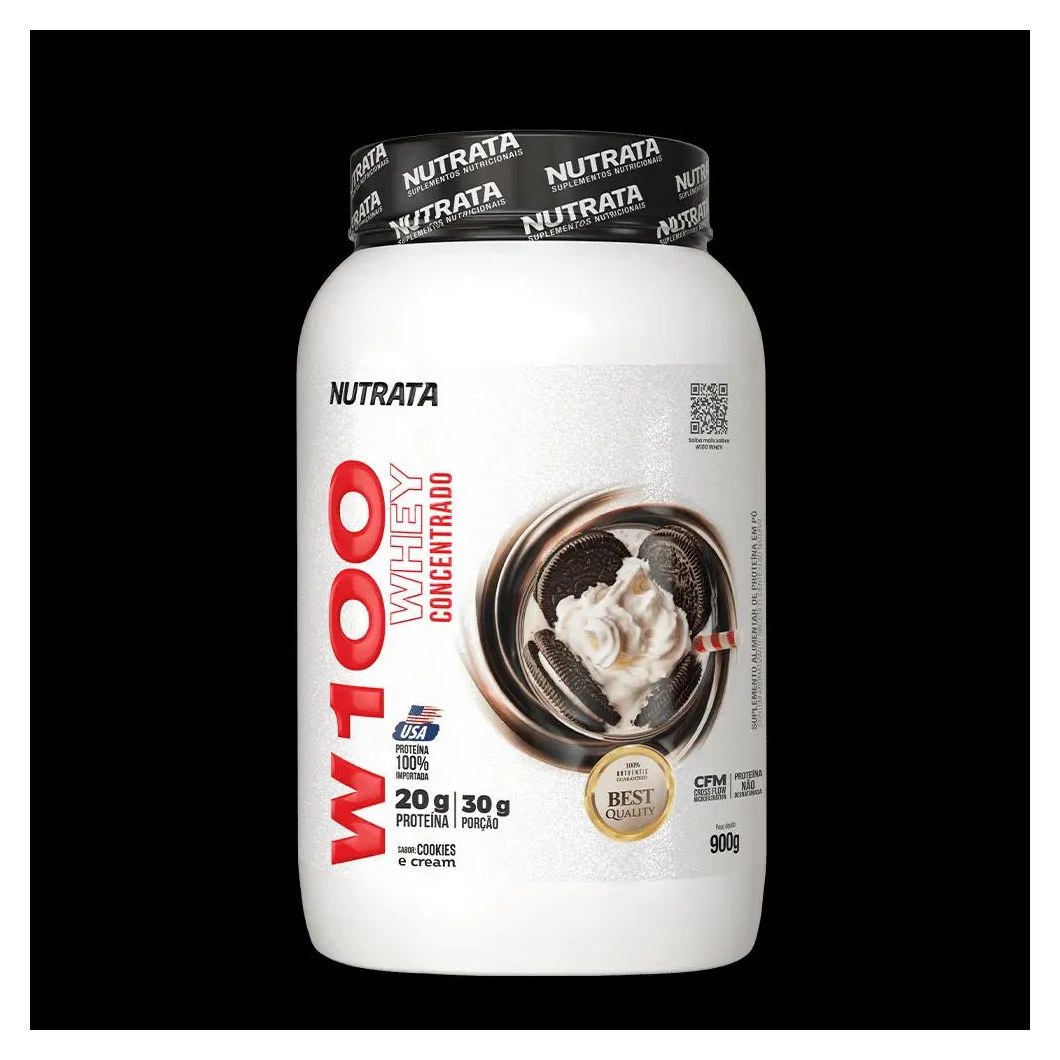W100 Whey Cookies And Cream Nutrata 900 G Pote