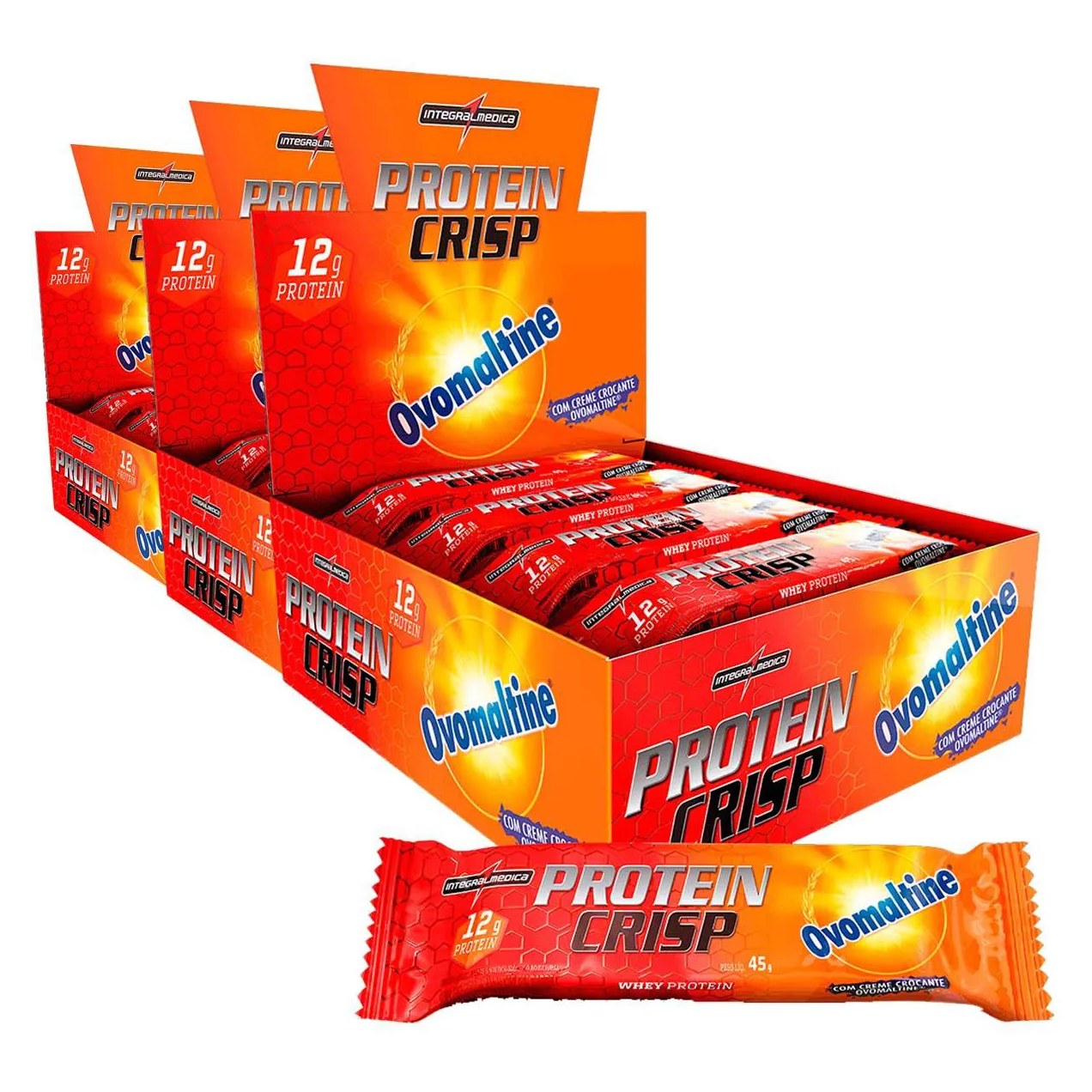 3X BARRA PROTEICA CRISP INTEGRALMEDICA OVOMALTINE 12 UN 45G