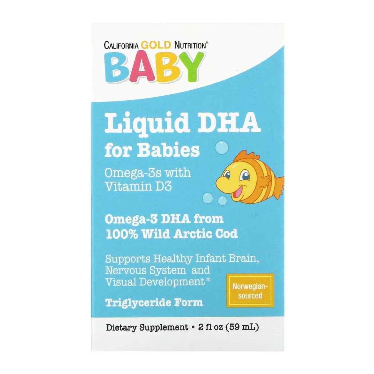 Baby's Dha, Ômega-3 Com Vitamina D3 E Epa, 1.050 Mg, 59 Ml (2 Fl Oz) - California Gold Nutrition