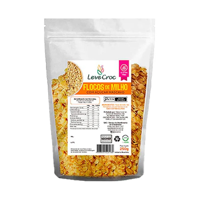 Flocos de Milho com Açúcar Mascavo Sem Glúten Leve Croc 250g