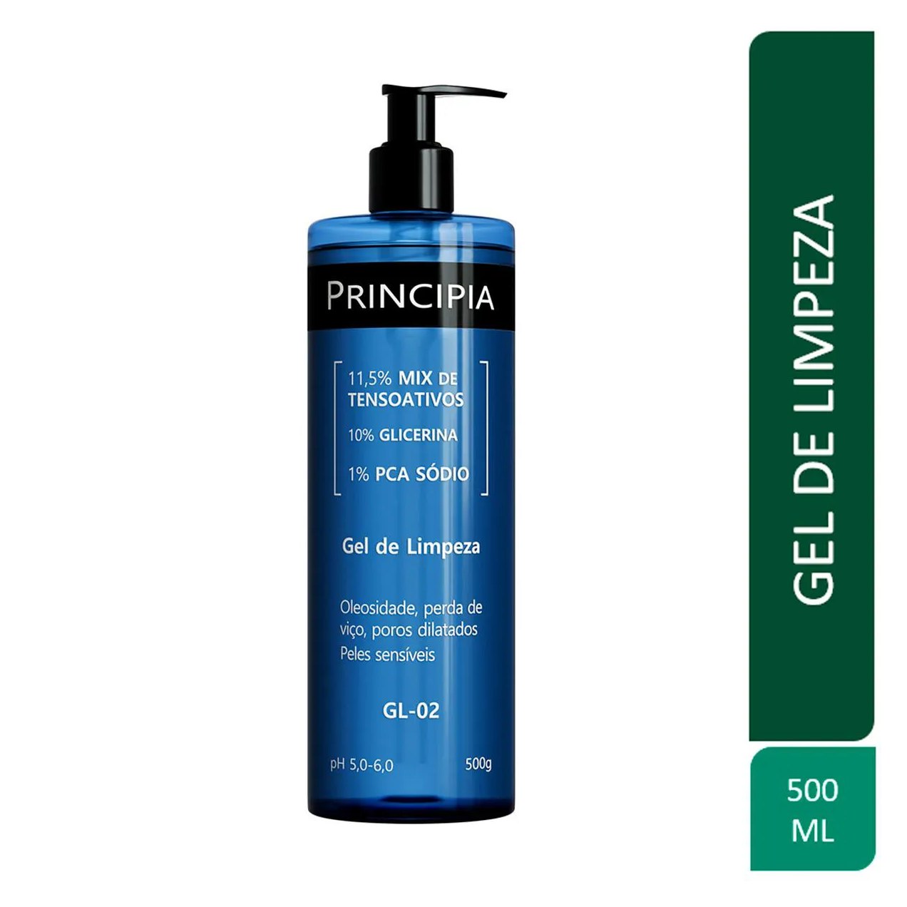 Kit Facial Principia Skincare Protetor Solar PS-01 FPS 60 40ml + Gel de Limpeza Suave GL-02 500g + Sérum Anti-Idade NC-10 30ml + Gel Hidratante GH-01 50g