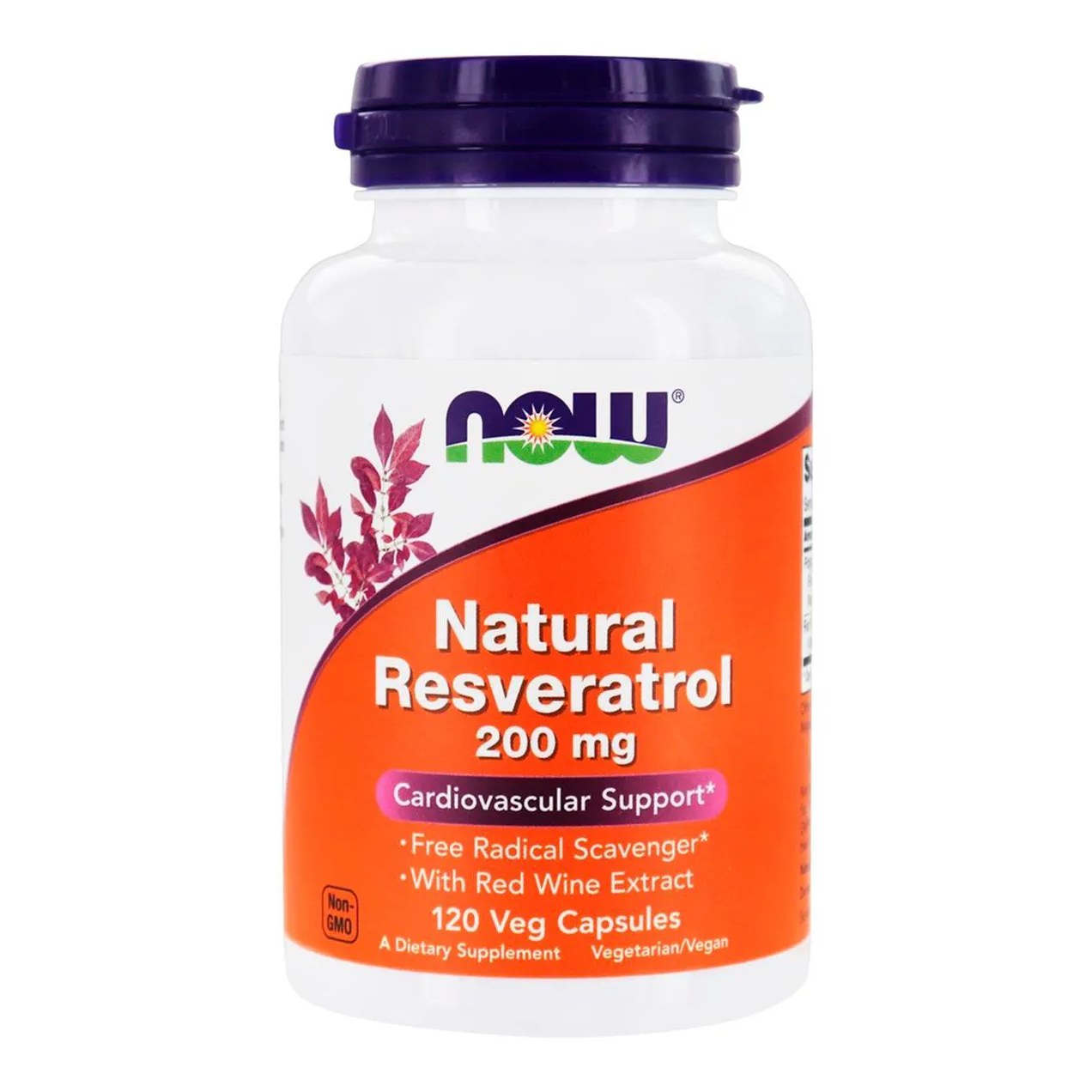 Natural Resveratrol 200mg (120 Vcaps) Now Foods