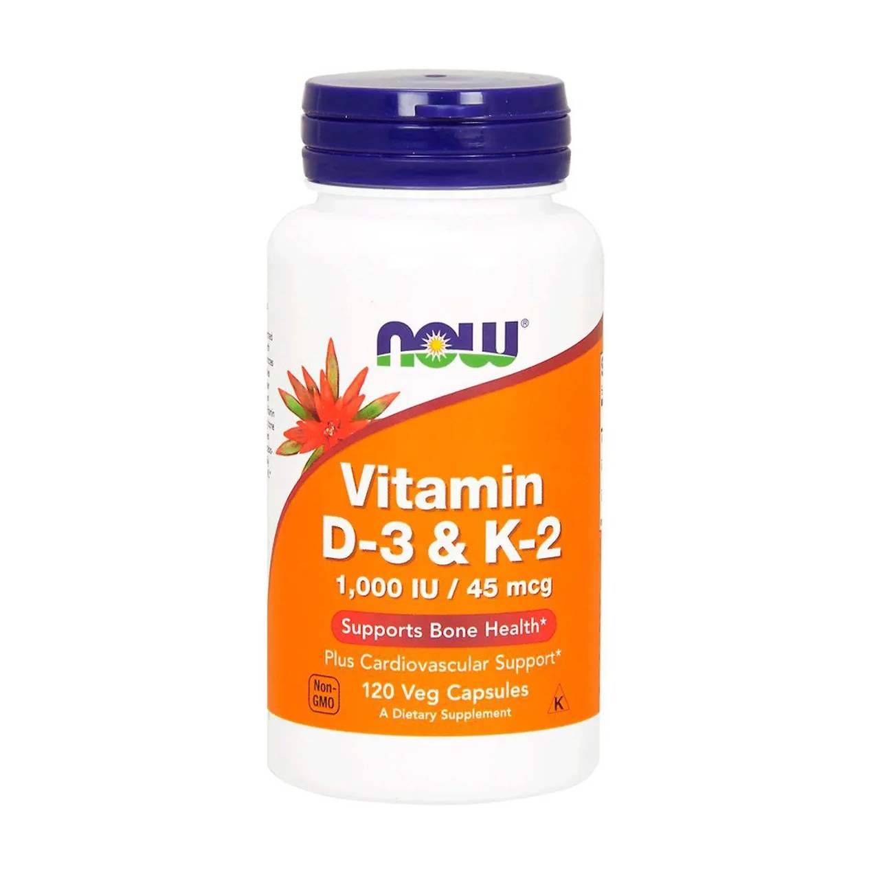 Vitamina D3 1000 Ui + K2 45 Mcg (120 Vcaps) Now Foods