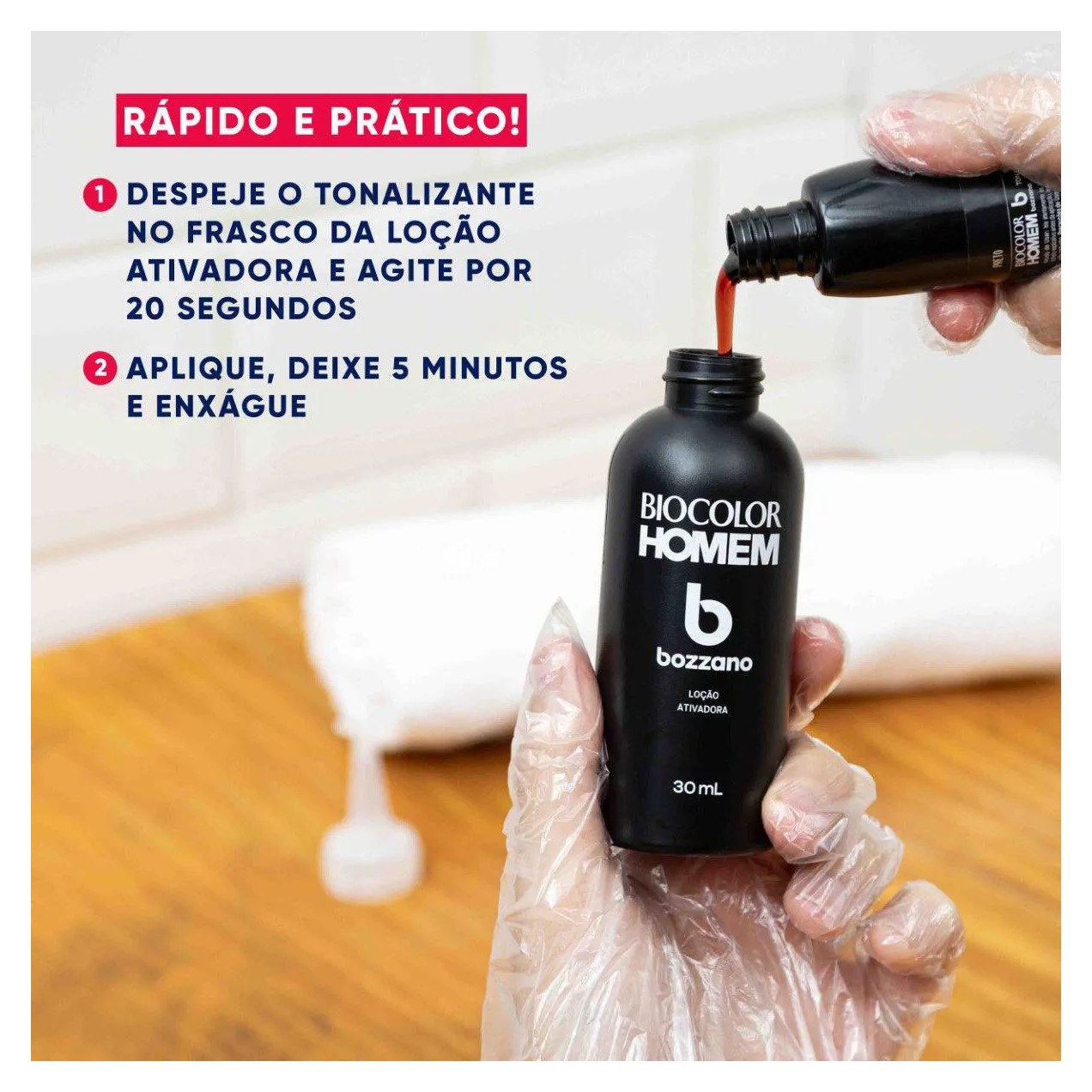 Tonalizante de Cabelo Biocolor Homem Bozzano - Preto