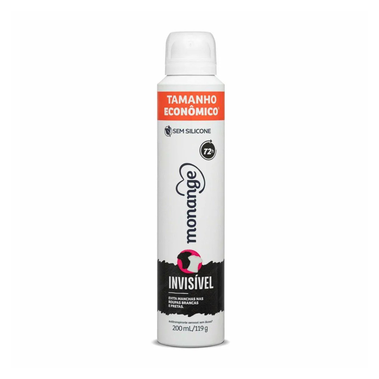 Desodorante Antitranspirante Aerosol Monange Invisible 72h 200ml