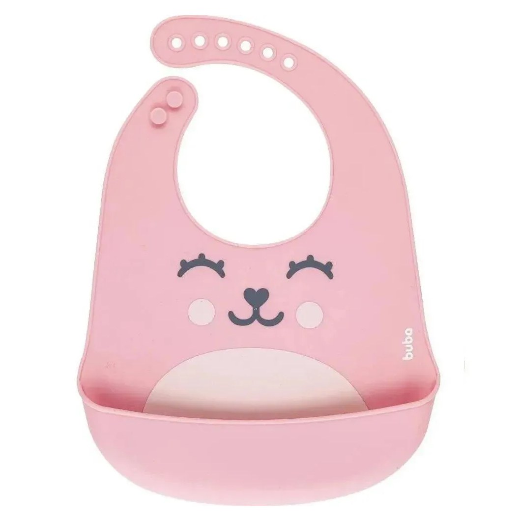 Babador Silicone Pega Migalhas Gumy Rosa +3 Meses Buba