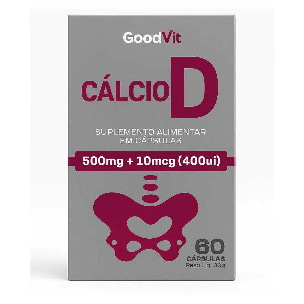 Cálcio D 500Mg + 400Ui C/60 cápsulas - Good Vit