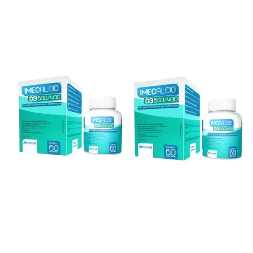 Kit 2X Imecálcio D3 Cálcio 500/400Mg 60 comprimidos Nutivit