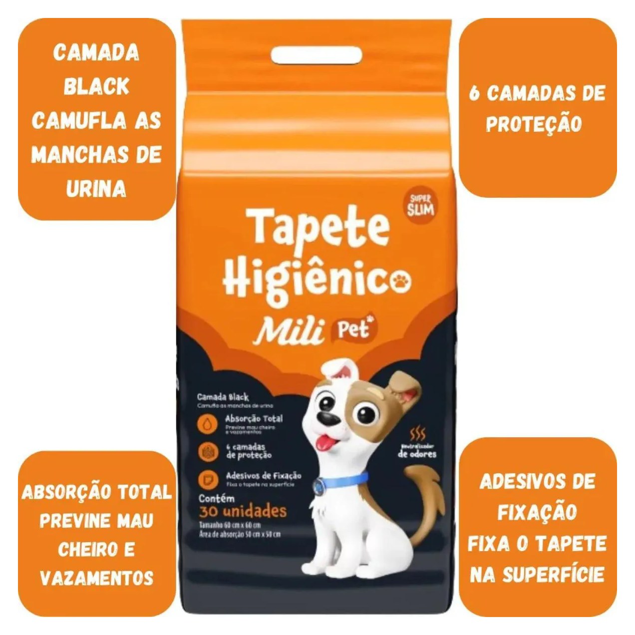 2 Un Tapete Higienico Pet Mili Neutralizador de Odores 30 Un