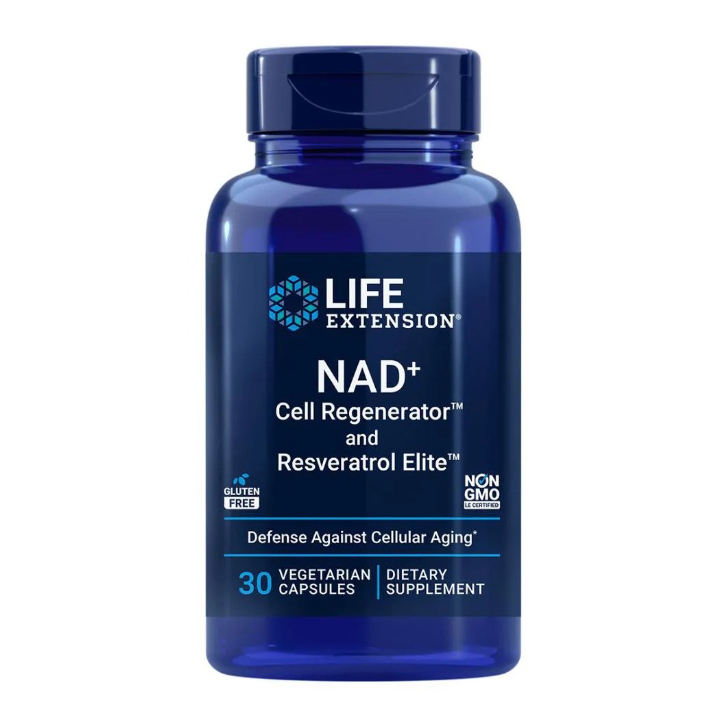 Nad+ Cell Regenerator E Resveratrol Elite 300mg 30 Cápsulas Life Extension