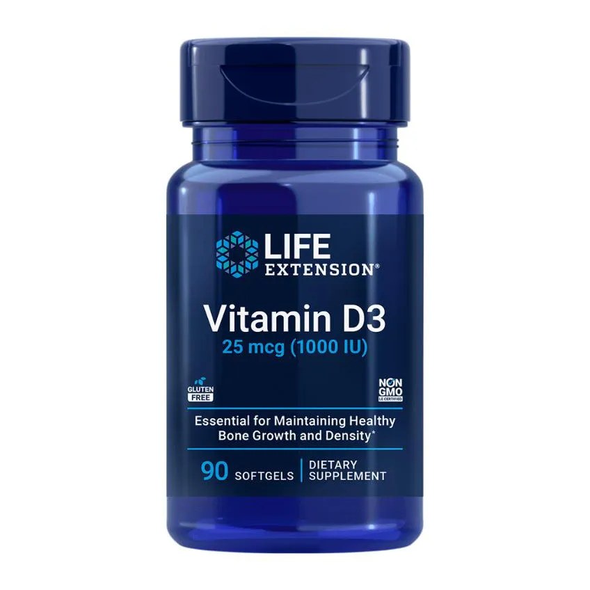Vitamina D3 25mcg 1000ui 90 Softgels Life Extension