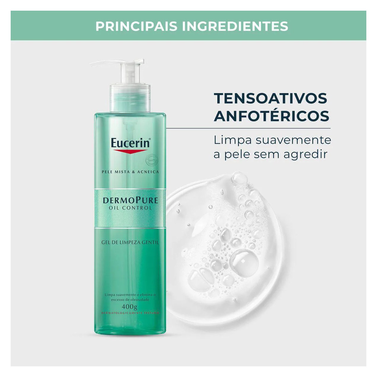 Kit Facial Eucerin Gel de Limpeza Dermo Pure Gentil 400g + Sérum Anti-Idade Hyaluron-Filler Epigenetic 30ml + Protetor Solar Fluido FPS 60 Hydro Fluid 50ml