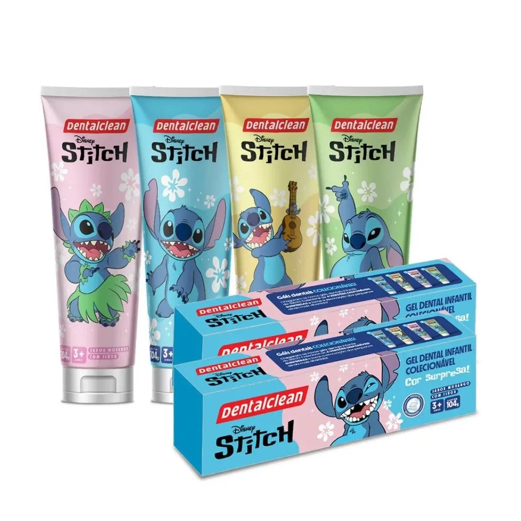 Gel Dental Infantil Dentalclean Stitch Sabor Morango 104g