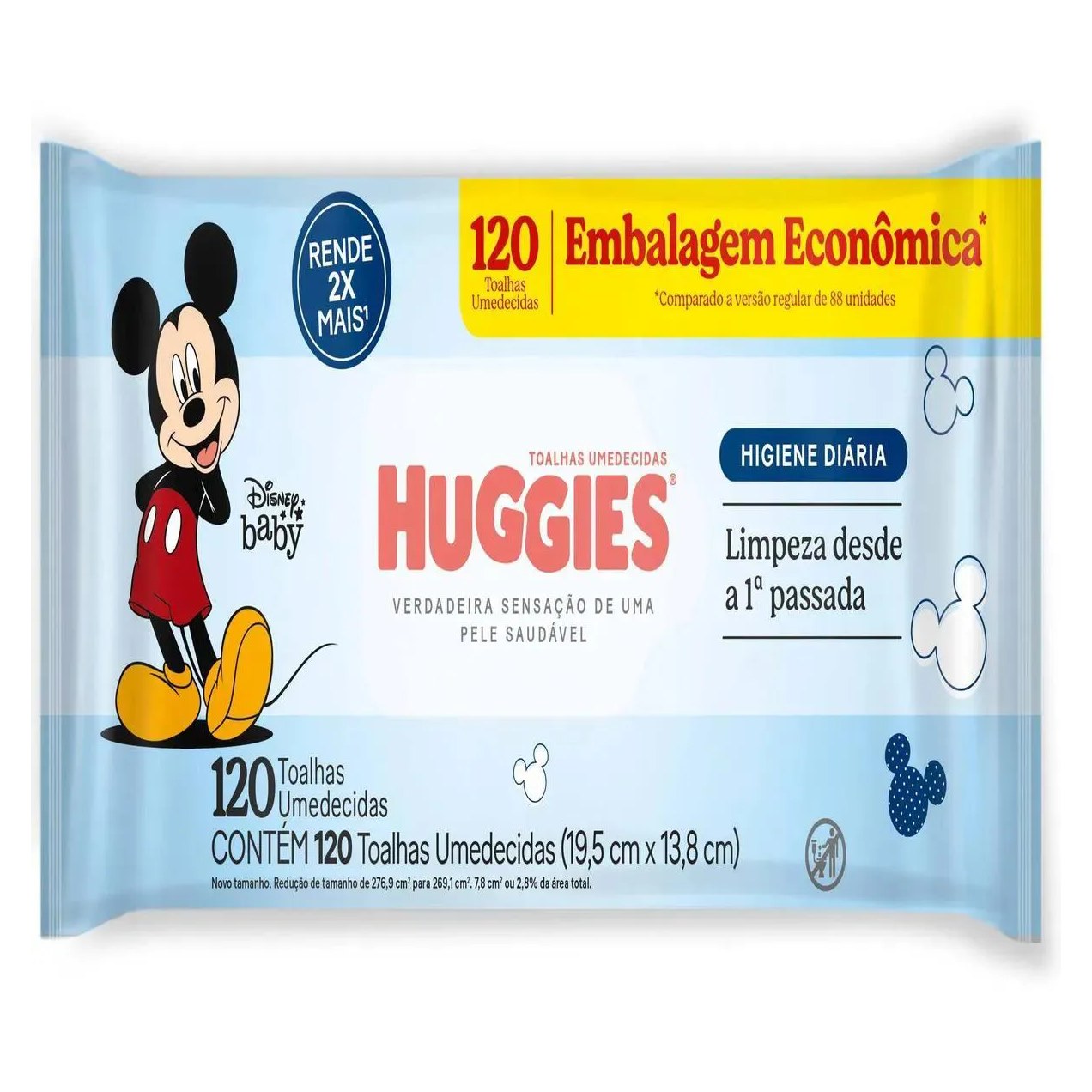 Lenços Umedecidos Huggies Higiene Diária - 120 unidades