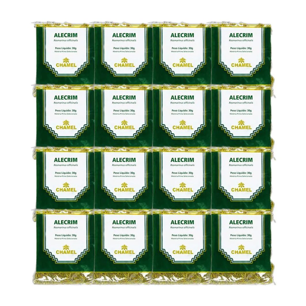 Kit 16X Chá Pacote Alecrim Folhas 30G - Chamel