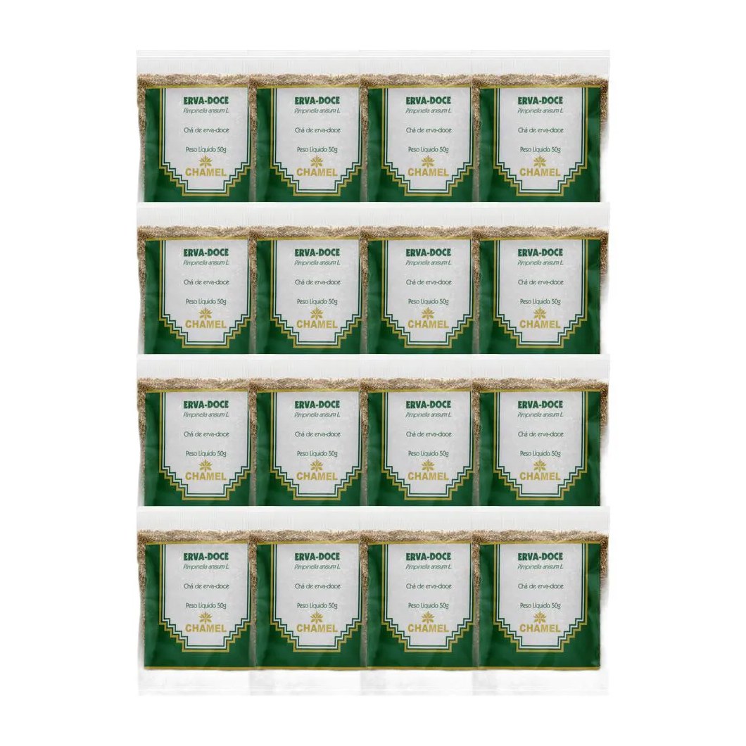 Kit 16X Chá Pacote Erva Doce 50G - Chamel