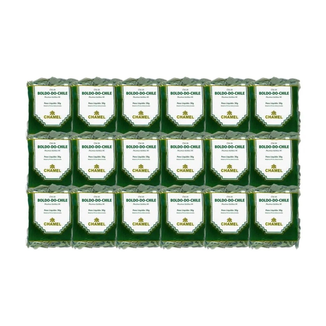 Kit 18X Chá Pacote Boldo Do Chile Folhas 30G - Chamel