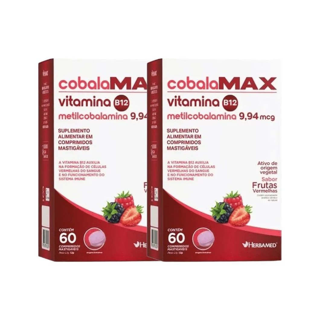 Kit 2X Vitamina B12 Metilcobalamina 60 Cpr - Herbamed