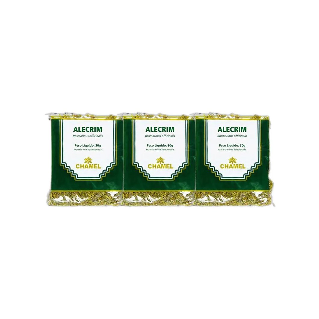 Kit 3X Chá Pacote Alecrim Folhas 30G - Chamel