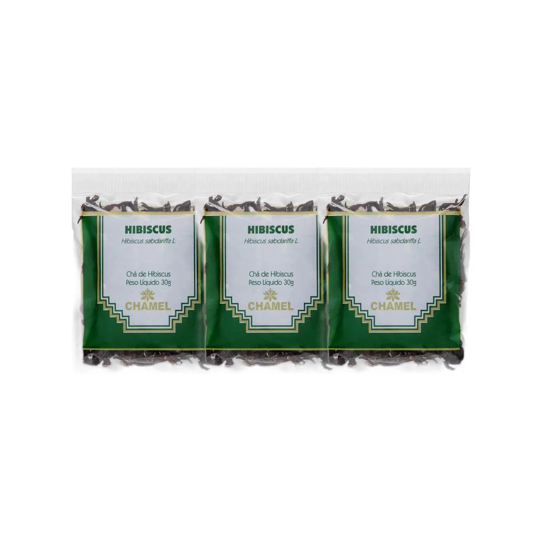Kit 3X Chá Pacote Hibiscus 30G - Chamel