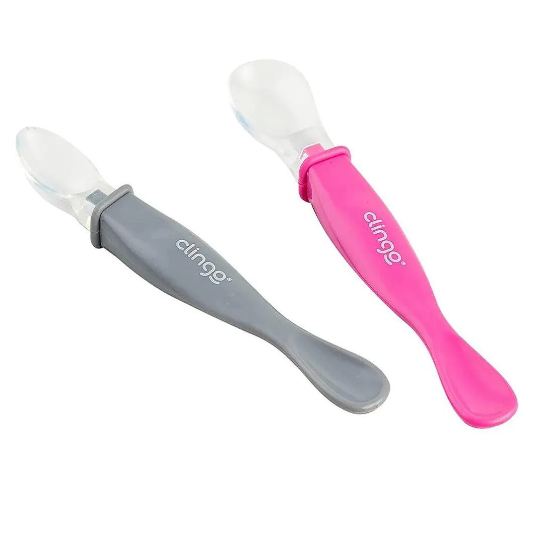 Colheres De Silicone 2 Pontas Rosa 2Und Clingo