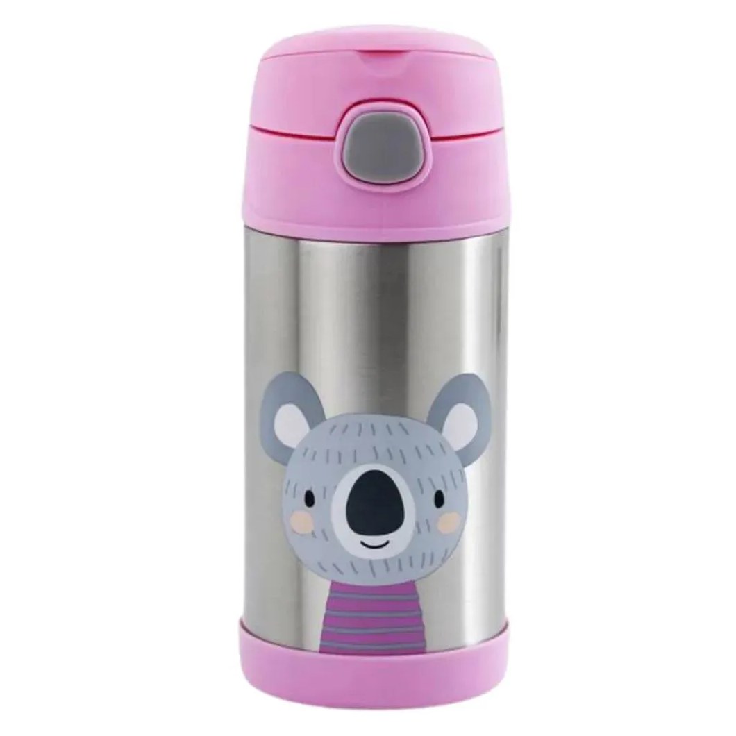Garrafinha Térmica Com Canudo 310Ml Inox Coala Clingo