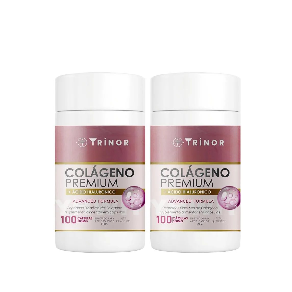 Colágeno + Ácido Hialurônico Premium Fórmula Avançada 100 cápsulas - Trinor 2 Frascos