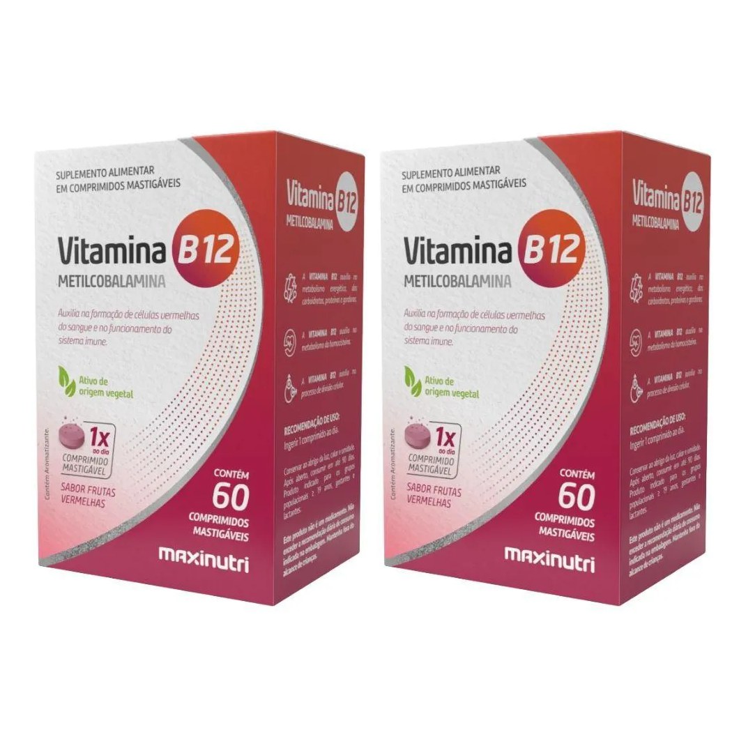 Kit 2X Vitamina B12 (Metilcobalamina) 60 Comprimidos - Maxinutri
