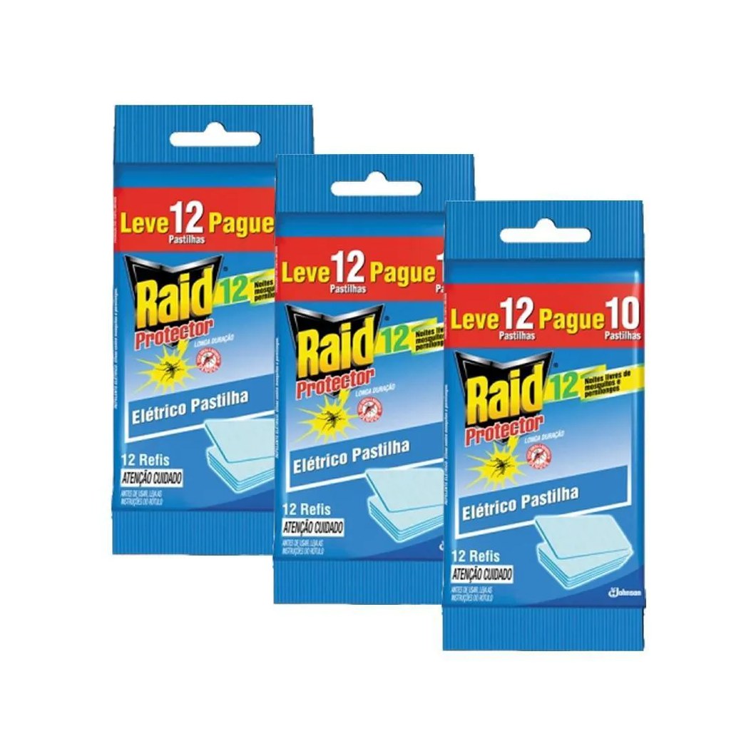 Kit Refil 36 Pastilhas Repelente Raid Elétrico