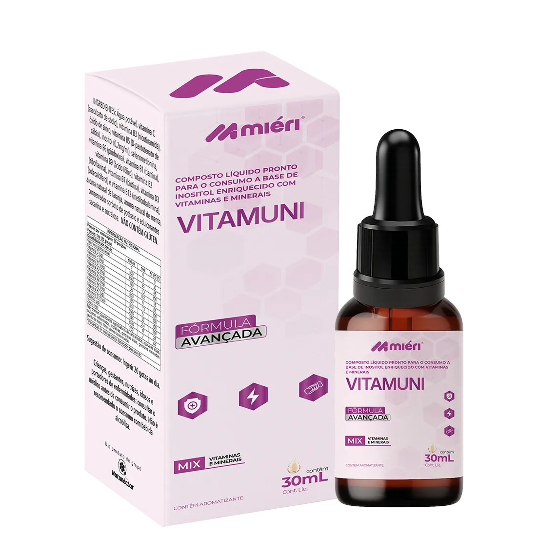 Vitamuni Gotas Composto Líquido a base de Vitaminas e Minerias 30ml - Mieri