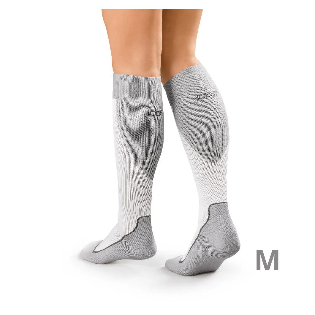 Meia de Compressão 3/4 Jobst Sport 20-30Mmhg - Branca/Cinza M