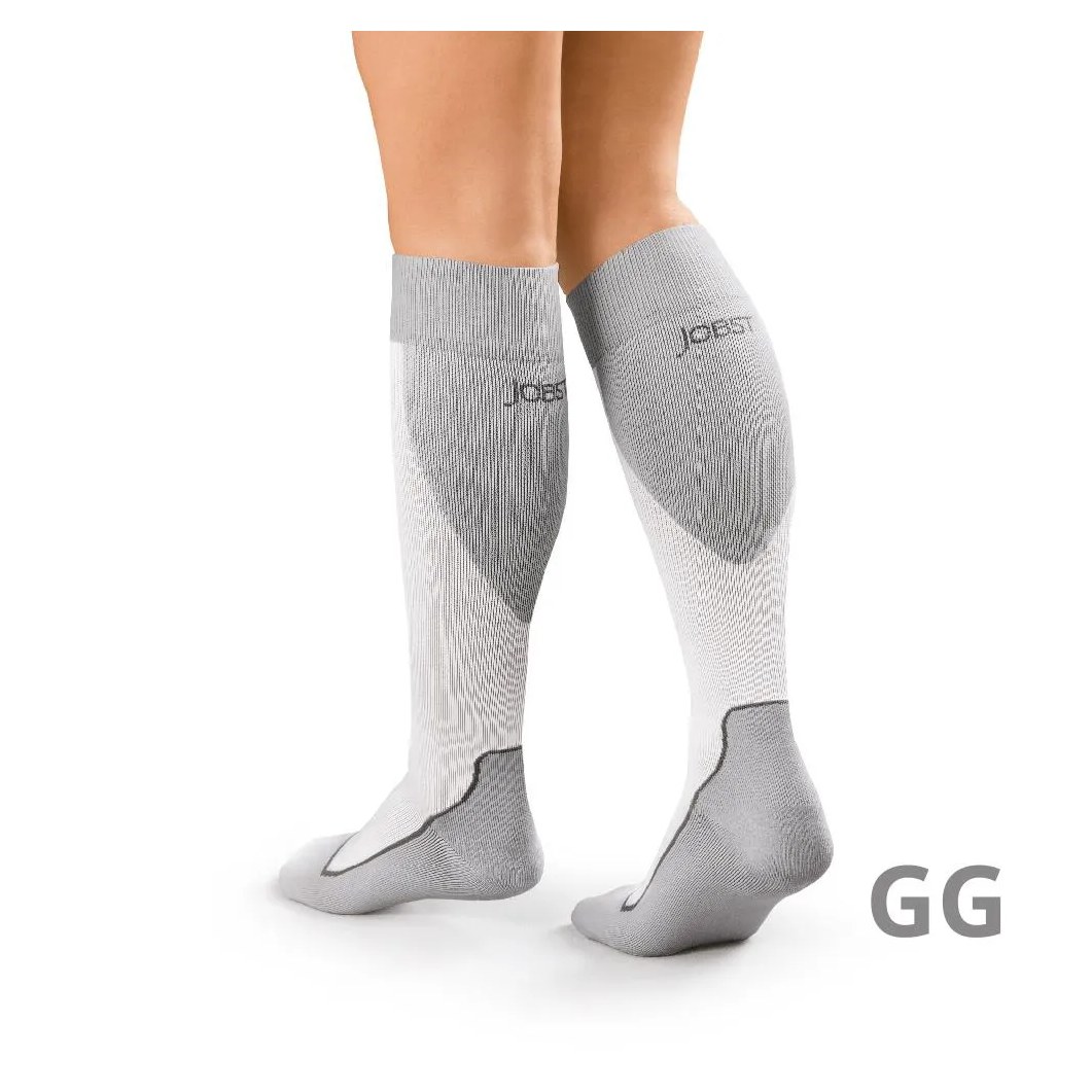 Meia de Compressão 3/4 Jobst Sport 20-30Mmhg - Branca/Cinza GG