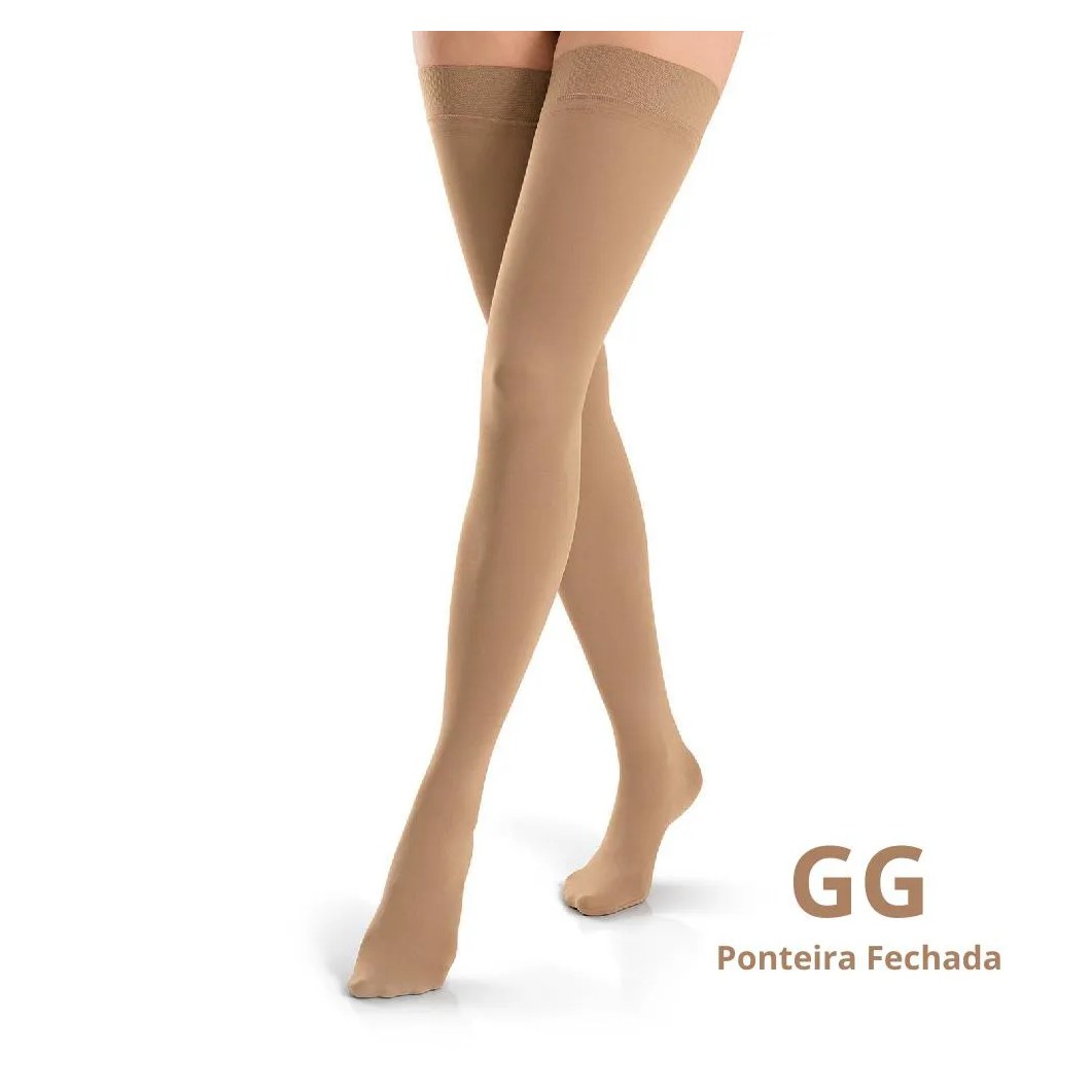 Meia de Compressão 7/8 Jobst Opaque 20-30Mmhg - Natural GG Ponteira Fechada