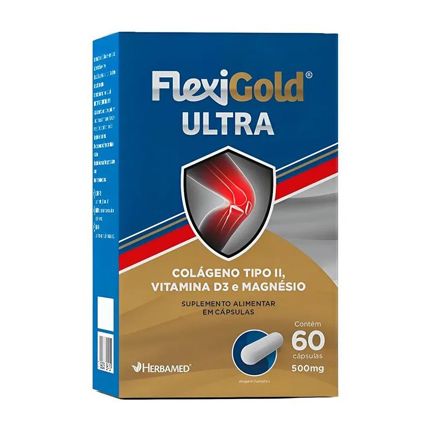 Flexigold Ultra 60 cápsulas 500mg Colágeno Tipo 2 - Herbamed
