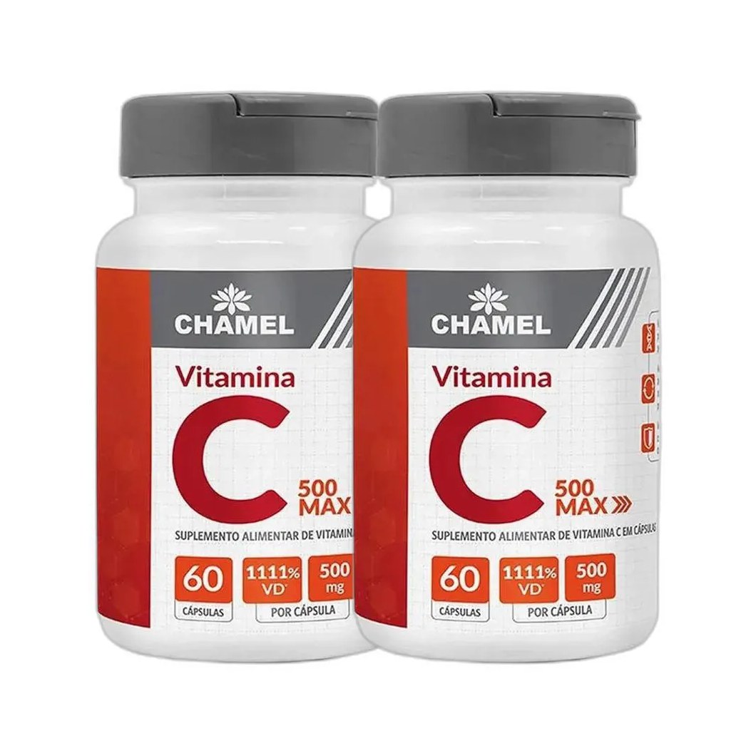 Kit 2X Max Vitamina C 500Mg 60 Cps - Chamel