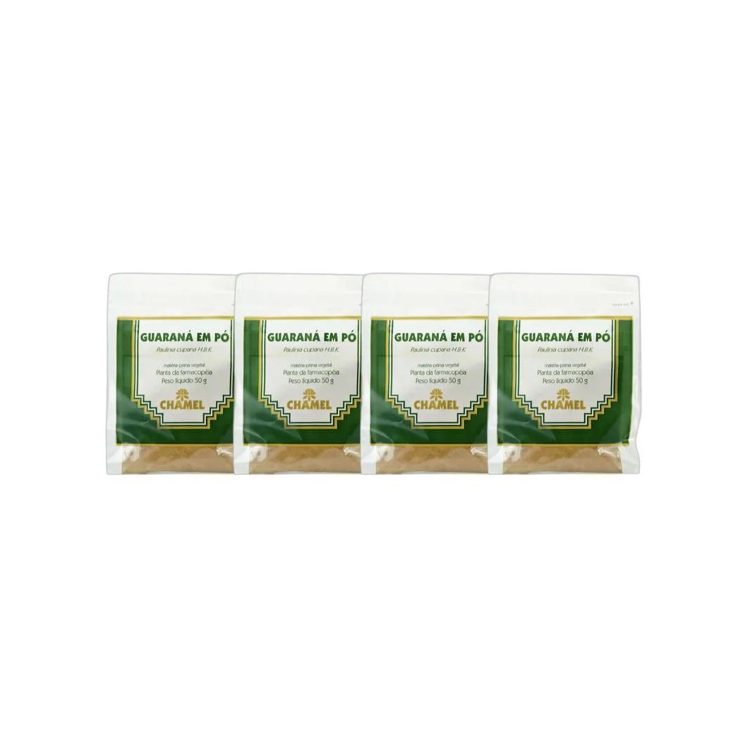 Kit 4X Pacote de Guarana em Pó 50G - Chamel