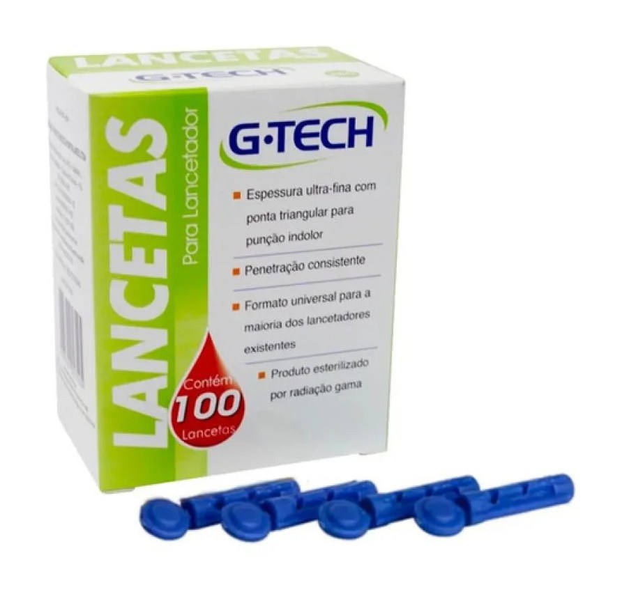 Lanceta G - Tech Agulha P/ Medir Glicose 100 unidades