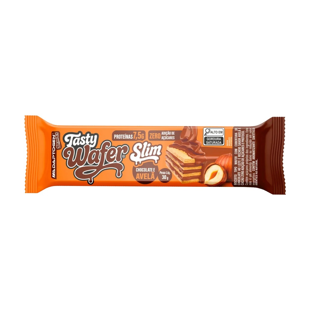 Barra de Proteína Adaptogen Tasty Wafer Slim Chocolate e Avelã 30g