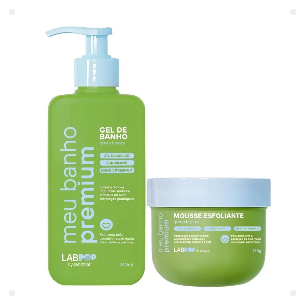 Kit Labpop By Labotrat Green Breeze: Gel de Banho e Mousse Esfoliante