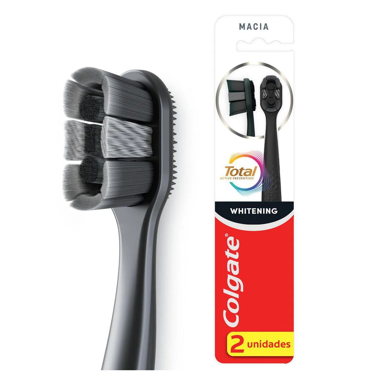 Escova de Dente Colgate Total Whitening Macia 2 unidades