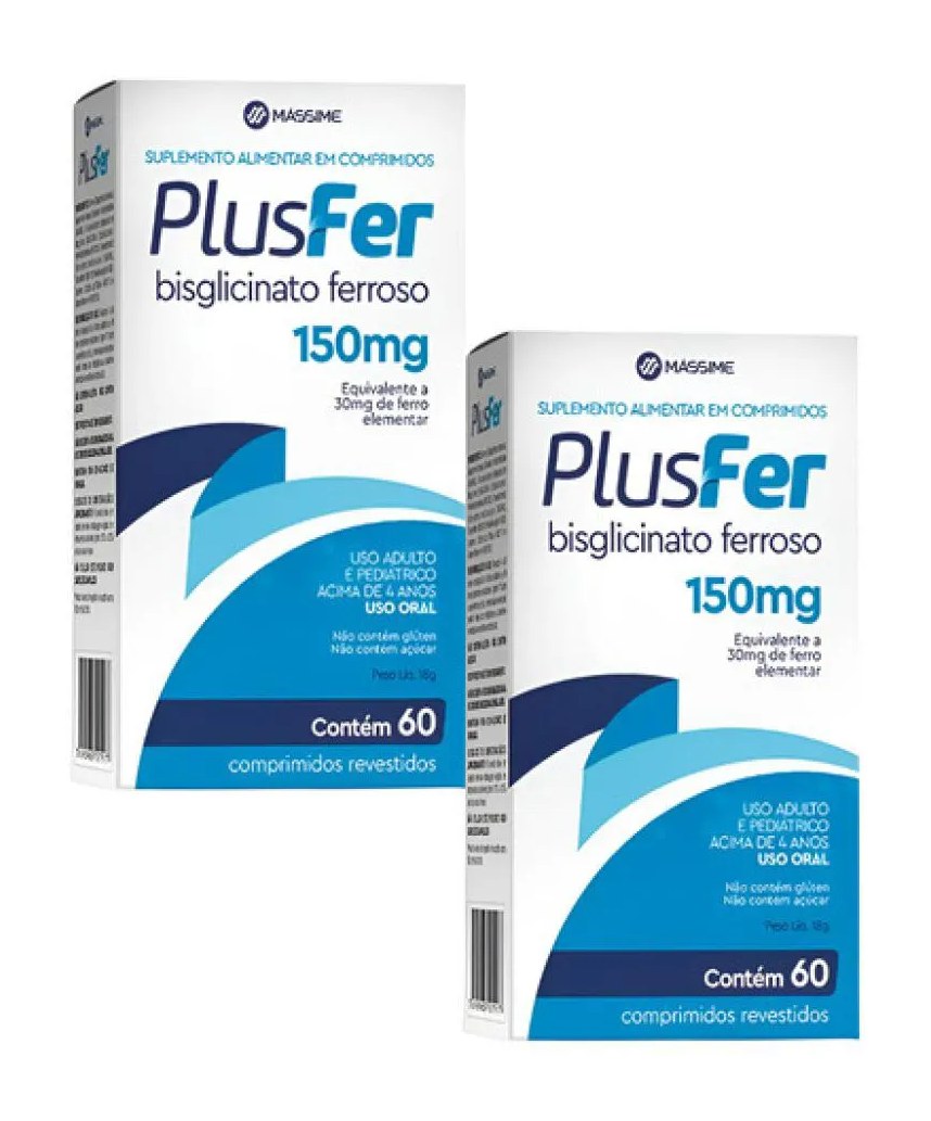 Kit 2 Plusfer 150mg 60cpr Bisglicinato Ferroso Massime Ferro